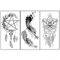 Dreamcatcher Feather Temporary Tattoos - 3 Sheets Waterproof