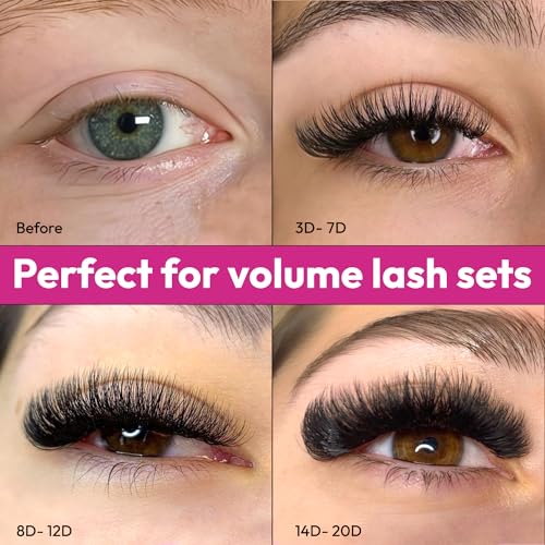 Eyesy Lash 500 Premade Fans 5D 0.07 12mm - Volume Lash Extensions
