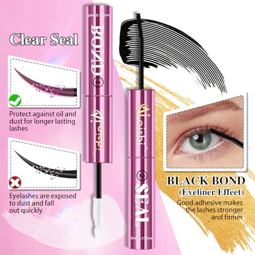 Lash Cluster Glue - 150H Waterproof Eyelash Extension Adhesive, 5ml+5ml