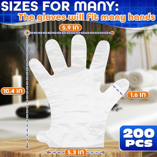 KETAR 200 Pcs Disposable Plastic Gloves | Hair Dye & Wax