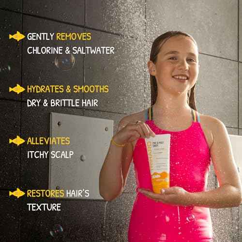TRIHARD Kids Swim Conditioner, Chlorine Defense Pre and Post Swim Hair Protection from Chlorine, Saltwater, and Hard Water Chemicals, Hydrating Children¡¯s Conditioner for Pool and Ocean
