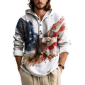 BIVENANT Men's Button Hoodie Aztec Ethnic Graphic Pullover
