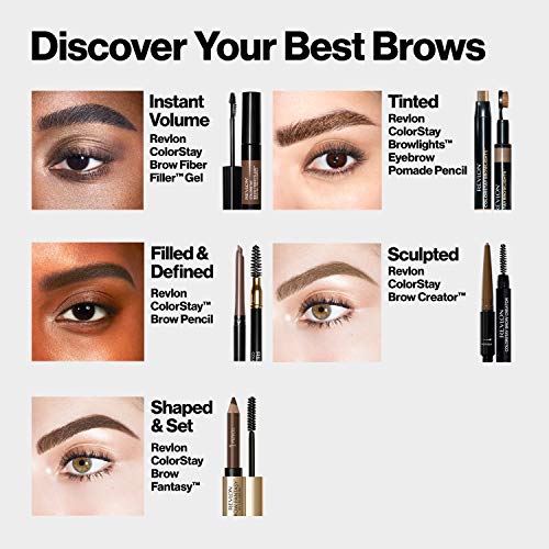 Revlon Eyebrow Gel & Pencil, ColorStay Brow Fantasy 2-in-1 Eye Makeup, Longwearing with Precision Tip, 106 Dark Brown, 0.04 Oz