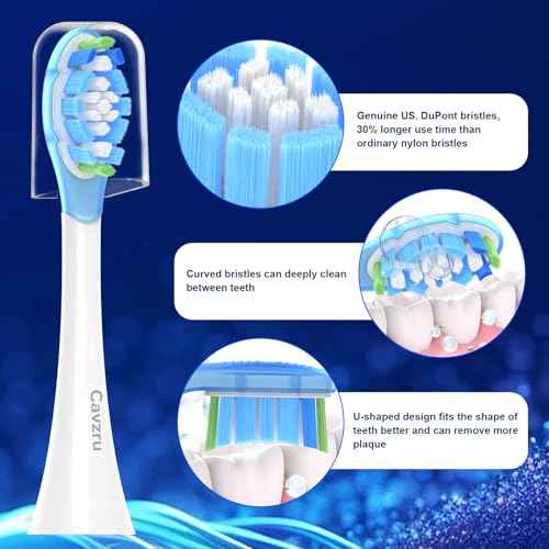 Replacement Toothbrush Heads for Philips Sonicare C3 C2 G3 A3 W2 W3, 6 Pack Soft Silicone Brush Heads for HX9054 4100 5100 6100 7500, Compatible with Snap-On Handles, Anti-Collision Design