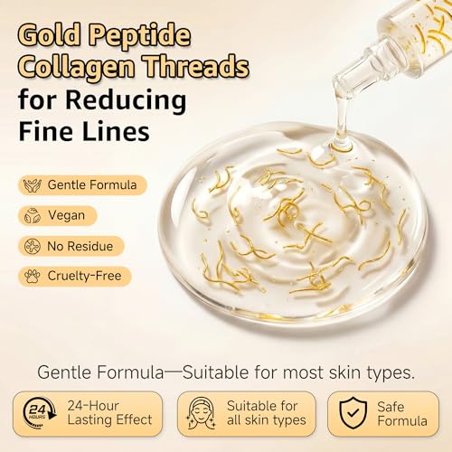 Deep Collagen Serum Silk Peptide Ampoule, Korean Anti Aging Serum for Face with Collagen & Peptide, Moisturizesmproves Elasticity (1.18 Fl.oz / 35ml)