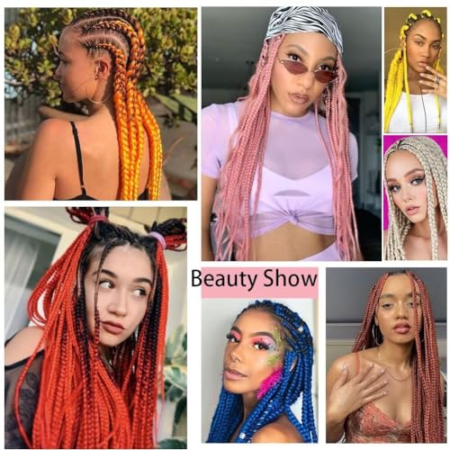 CANELIA Light Purple Pre-Stretched Braiding Hair 26 Inch 3 Pack for Box & Twist Braid Extensions
