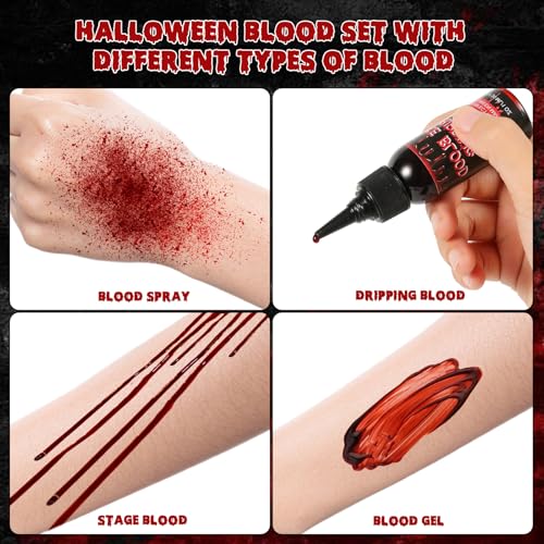 Halloween Fake Blood Makeup Kit - Realistic & Safe