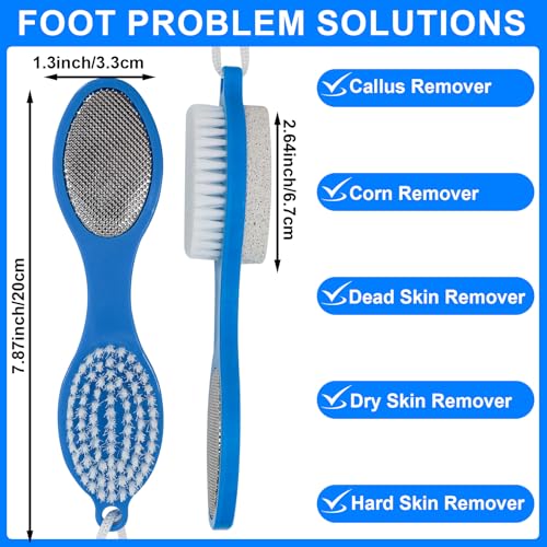 4-in-1 Foot Scrubber Brush Set - Pumice Stone & Callus Remover