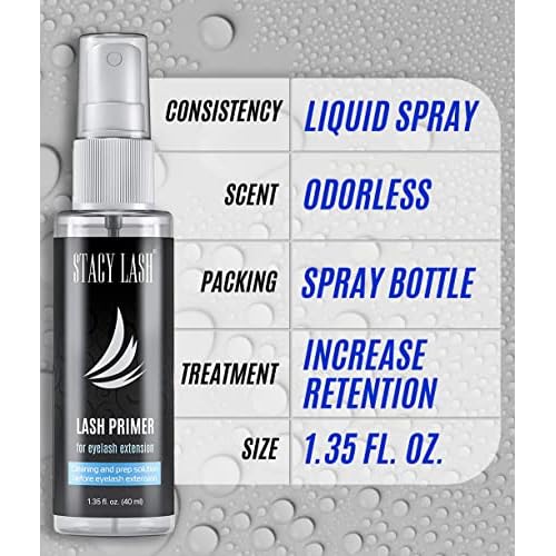 Extra Strong Evolution Eyelash Extension Glue 10ml & Extra Bonder 15ml & Primer/Cleanser 40ml - Stacy Lash/Black Adhesive 1-2Sec Drying Time/Sealer/Protein Oil Remover/Professional Supplies