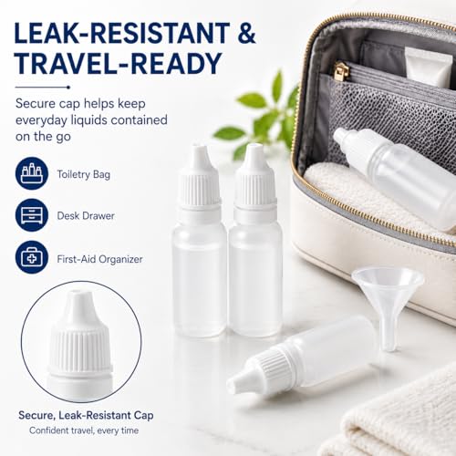 Adkoat 15ml Dropper Bottles - 4 Pack with Funnel | BPA-Free