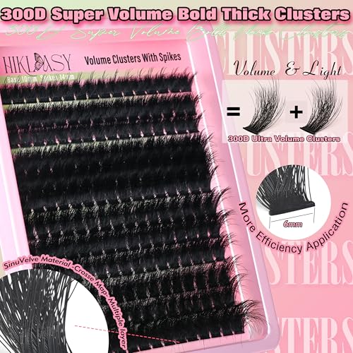 300D Thick Cluster Lashes 14-22mm Dramatic Volume