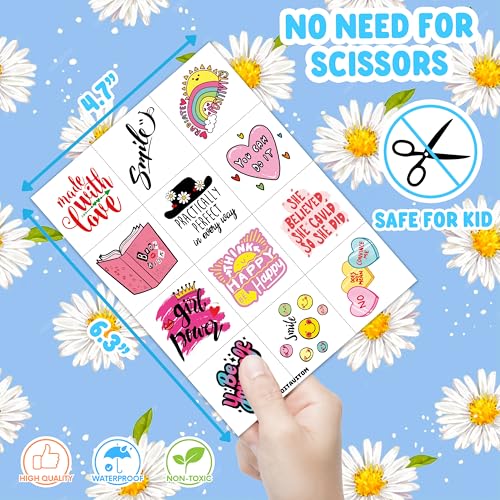 96 PCS Motivational Temporary Tattoos for Kids