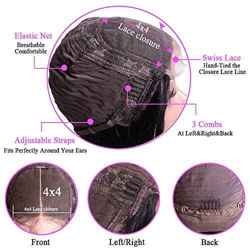 ALLRUN Body Wave Lace Front Wigs Human Hair Lace Closure Wigs for Black Women(26 inch) 100% Unprocessed Virgin Hair 4x4 Lace Closure Wigs Pre Plucked with Baby Hair