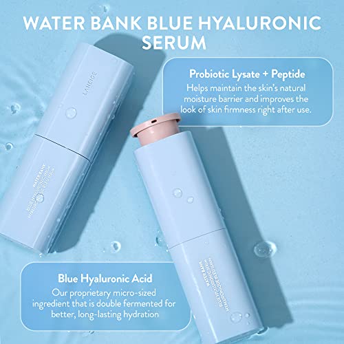 LANEIGE Water Bank Blue Hyaluronic Serum: Hydrating Face Serum with Peptide & Green Tea Enzyme to Improve Skin Firmness & Radiance