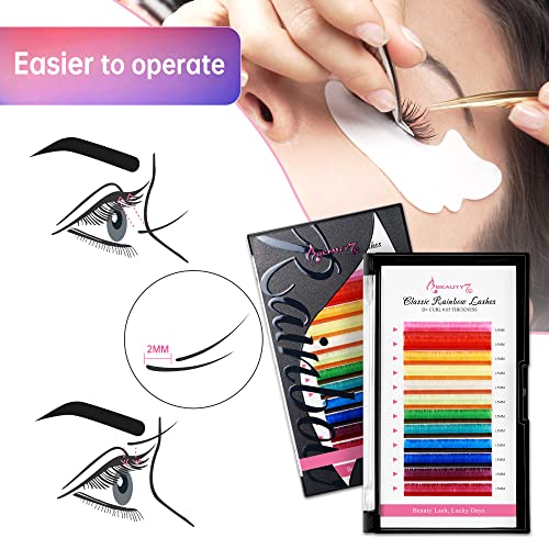 Beauty7 Colored Lash Extensions D+ Curl 15mm 12 Colors