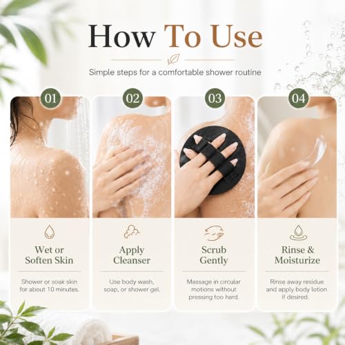 Exfoliating Bath Scrubber Glove - Soft Bristles for Daily Shower Care (2PCS)