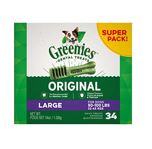 Greenies Original Large Natural Dental Care Dog Treats, 54 oz. Pack (34 Treats)