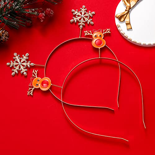 Christmas Headband XmasTree Snowflake Tiara Hairbands Holiday Reindeer Headpiece Hair Hoop Party Decor Gifts for Women Girls