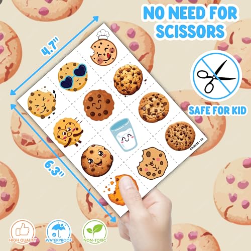 72-Piece Cookie Party Favors Set - 48 Tattoos & 24 Slap Bracelets