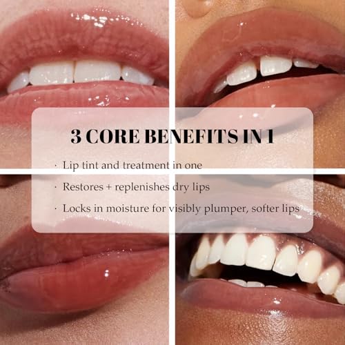 Tinted Lip Serum with Vitamins, Glossy Hydrating Lip Balm