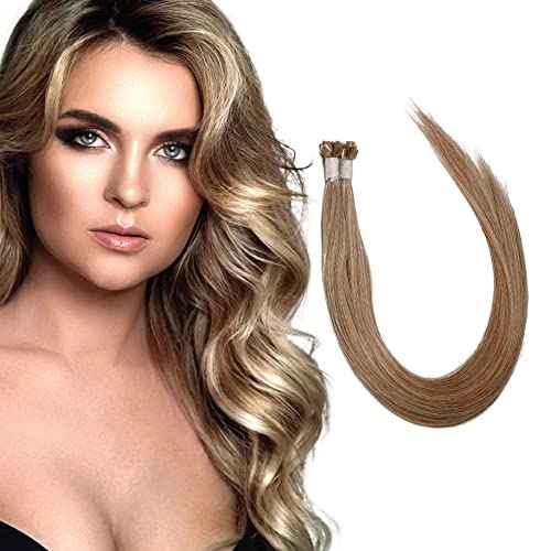U Tip Hair Extensions by Everlong, Remy Human Hair, Fusion Glue Adhesive Method, Premium Keratin 56 gram Bundles, 20" #840 Sandy Bronde