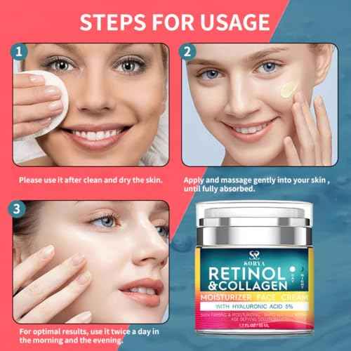 Retinol & Collagen Face Cream ? Anti-Aging Moisturizer for Wrinkles & Fine Lines | Hyaluronic Acid & Peptides | Hydrates & Restores Skin Elasticity