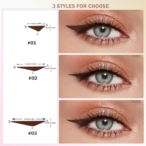 300-Pc Winged Eyeliner Stickers - Waterproof Cat Eye Stamp
