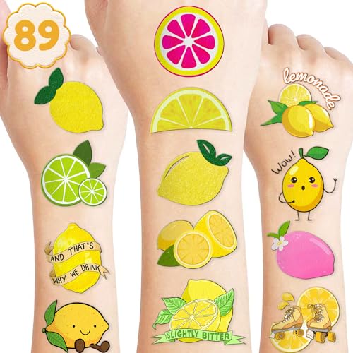 90 PCS Lemon Temporary Tattoos & Cup Stickers