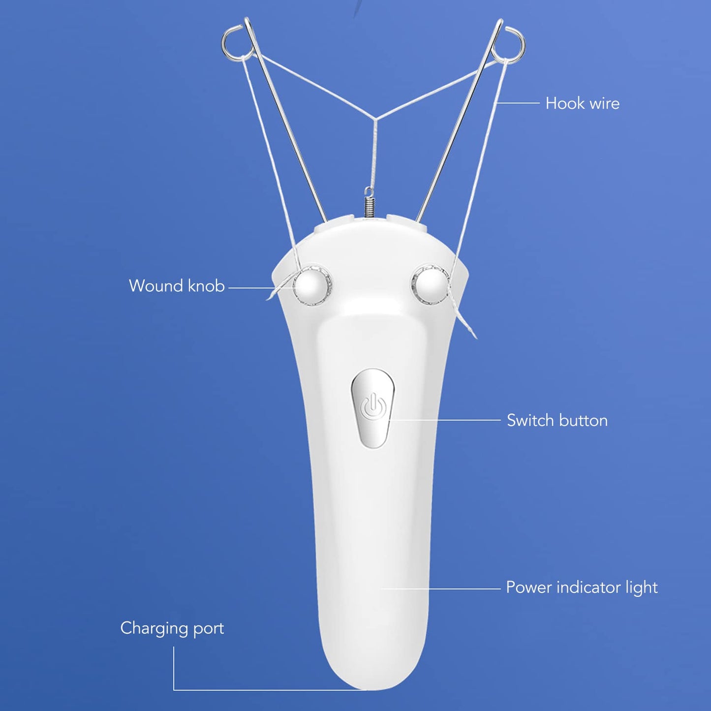 Ayayu Threading Epilator, USB Charging Electric Cordless Threader Machine with LED Light, Handheld Ladies Face Cotton Epilator for Chin Lip Arm, Women Men