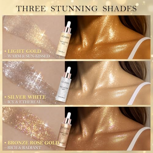 Liquid Glitter Highlighter Glow Drops Rose Gold