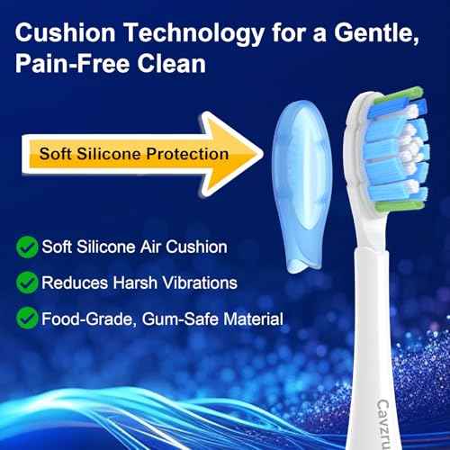 Replacement Toothbrush Heads for Philips Sonicare C3 C2 G3 A3 W2 W3, 6 Pack Soft Silicone Brush Heads for HX9054 4100 5100 6100 7500, Compatible with Snap-On Handles, Anti-Collision Design
