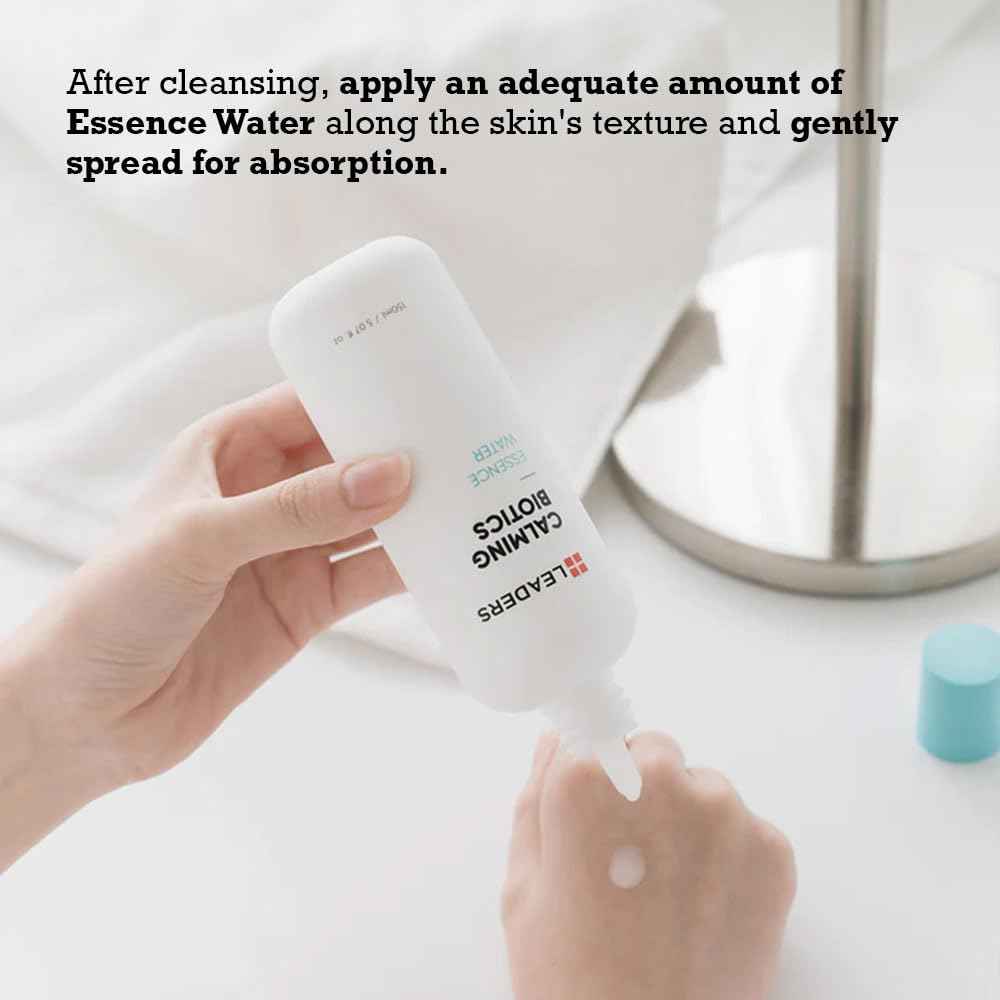 LEADERS Cosmetics Calming Biotics Essence Water - 150ml/5.07 Fl Oz Hydrating Strengthening Nourishing and Deep Moisturizing Toner for Sensitive Skin