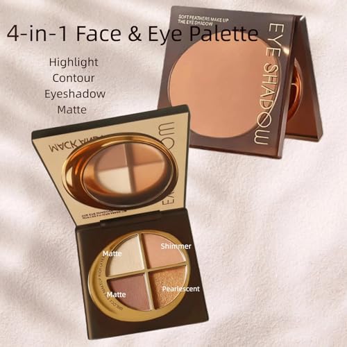4-in-1 Glow Palette: Highlighter, Eyeshadow, Bronzer & Blush