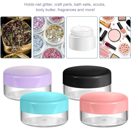 8 pcs Small Plastic Lip Balm Containers - 10g Cosmetic Sample Jars for Makeup & Skincare