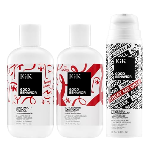 IGK Good Behavior Hair Care Set - Shampoo, Conditioner & Mask for Frizz Control