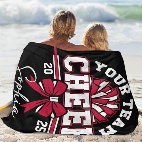Personalized Cheerleader Blanket with Name - Soft Flannel Throw