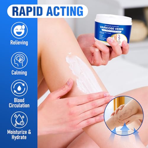 Varicose Veins Cream for Legs - Spider Veins Treatment, 3.4 Oz