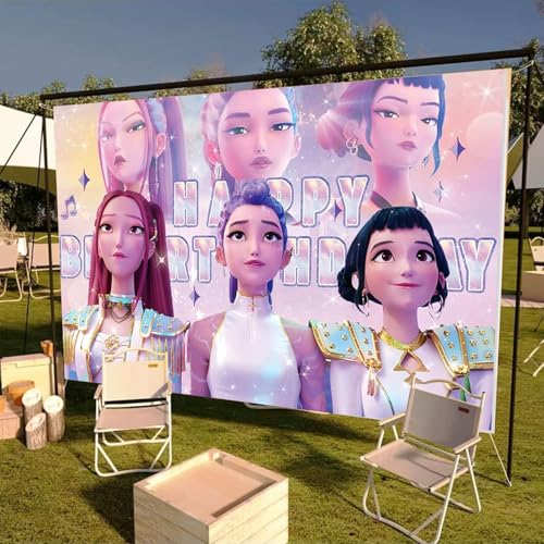 Anime Birthday Backdrop 49.2×27.5 inch Photo Prop