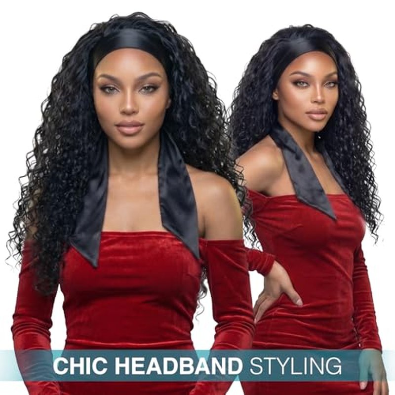 26-Inch Water Wave Half Wig - Human Hair Blend by GLAM21USA