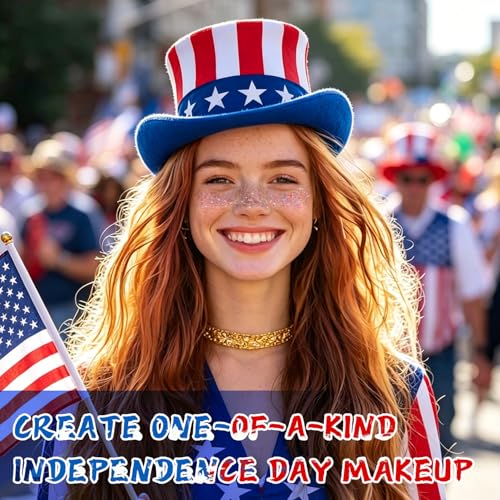 8-Piece Waterproof Face Tattoos for 4th of July & Festivals
