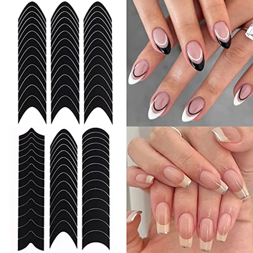French Tip Nail Stickers 6 Sheets - French Tips Guides & Nail Art Tools