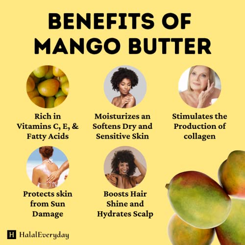 Kyabo 3Lbs MANGO BUTTER PREMIUM Organic Unrefined Raw Virgin 100% Pure Cold Press Grade A Non GMO 100% Natural For Skin BodyCare Beauty Moisturizer DIY For Body Butters, Soap Making,Lotions, Creams¡¦