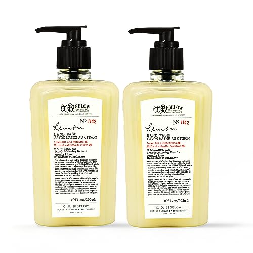 C.O. Bigelow Lemon Hand Wash, Pack of 2 Liquid Hand Soap with Lemon Extract & Aloe Vera, 10 Fl Oz