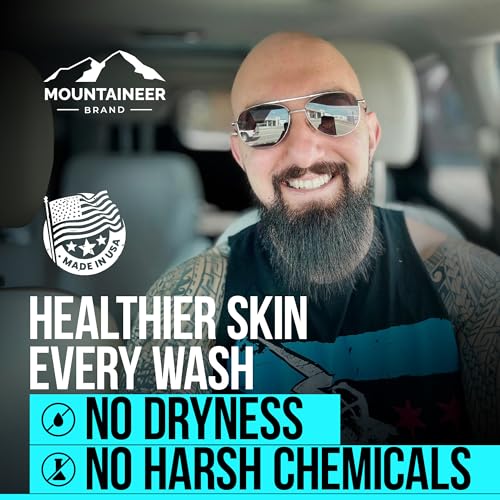 Mountaineer Brand Bald Head Care Gifts For Bald Men | All Natural 3 Step Daily Skin Care for Healthy Scalp & Face | Exfoliate Scrub | Cleanse Wash | Protect Moisturiser | Made in West Virginia