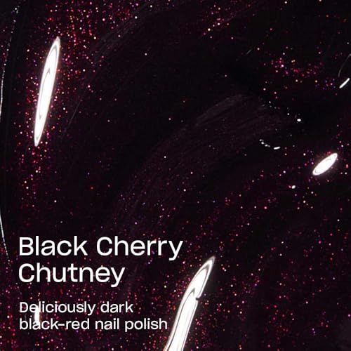 OPI Nail Lacquer Black Cherry Chutney – Opaque Dark Red Polish, Crème/Shimmer/Glitter