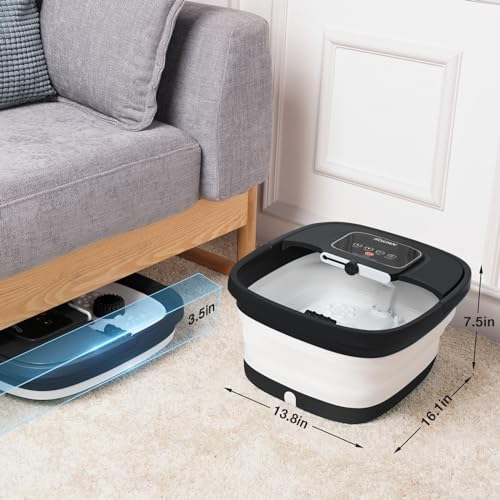 HOSPAN Collapsible Foot Spa with Heat, Massage & Red Light