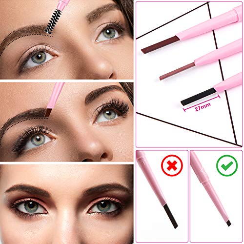 Eyebrow Pencil Waterproof with Spoolie - Long-Lasting Brow Liner