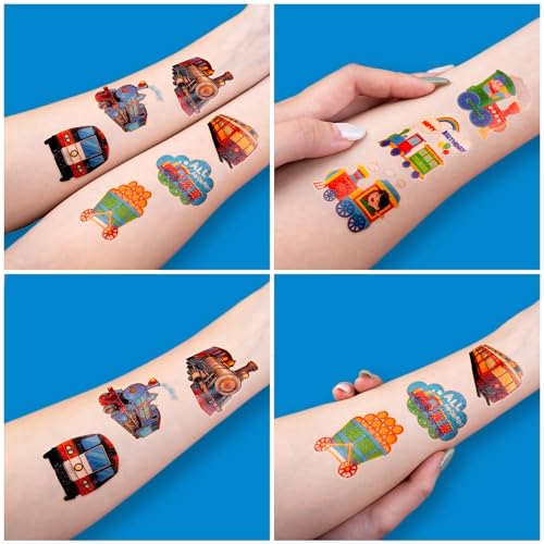 96 Piece Train Temporary Tattoos for Kids - Party Favors