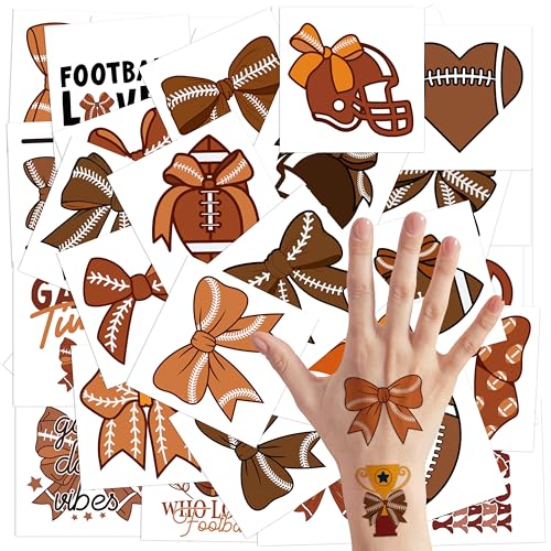 144Pc Football Temporary Tattoos - 2 Inch Waterproof Stickers