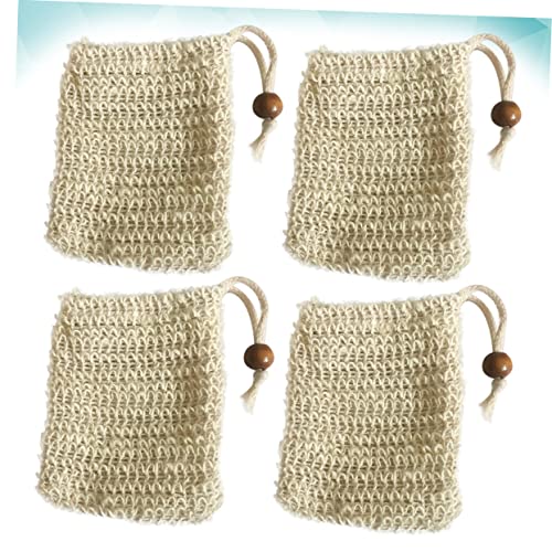 Cotton Linen Soap Storage Bags with Drawstring - 4 Pack